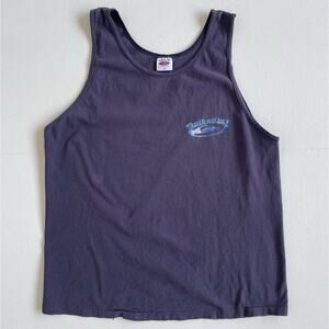 Vtg 90s QUIKSILVER Navy Surf Logo Sleeveless Tank Top / Sz L / Mens Surfer Skate